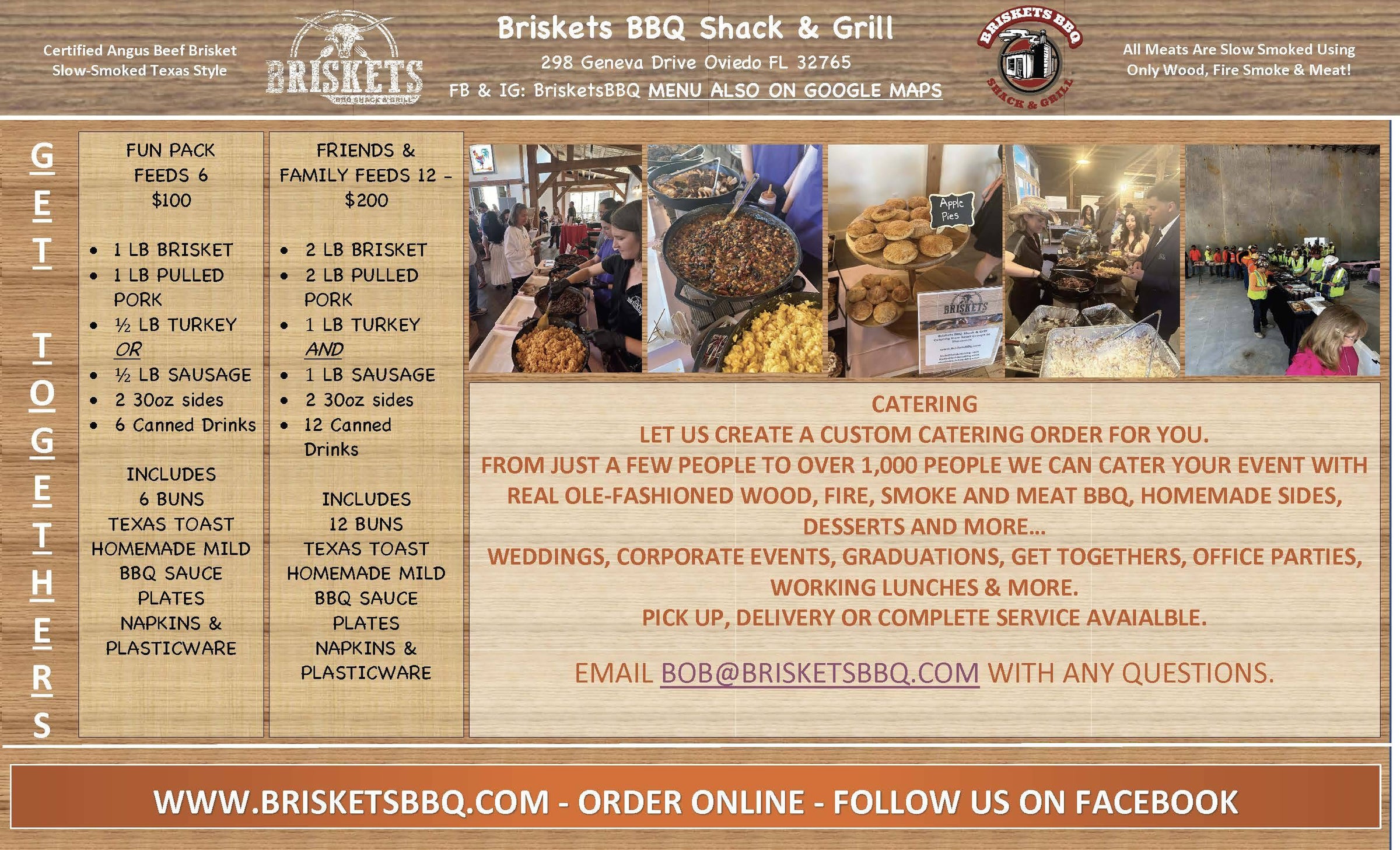 Menu Briskets Bbq Shack Grill